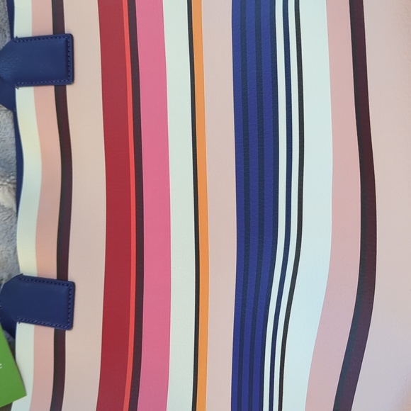 BNWT Kate Spade Multi Stripe Leather Tote Bag Jones Street Stripe Posey - Picture 7 of 7